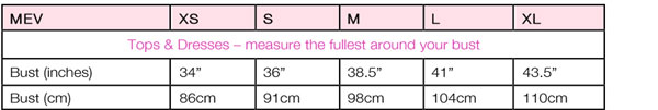 Pregnancy Clothing Size Charts - General-information